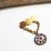 Antique glass intaglio, reverse painted chatelaine brooch- nautical compass antique pin