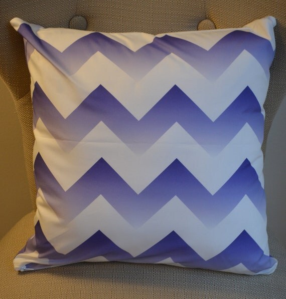 Items similar to 16 in Blue Ombre Chevron Pillow Cover on Etsy