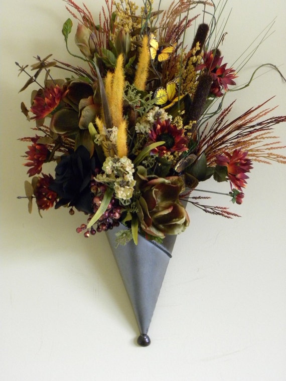 Fall Flowers Wall Sconce Pocket Copper Brown Home by ... Fall Flowers Wall Sconce Pocket Copper Brown Home by ... on Pocket Wall Sconce For Flowers id=90162