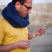 Navy Knitted Extra Long Infinity Scarf