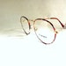 Round Tortoise Shell Eyeglasses in Gold Metal Frames, Vintage Womens Eyewear, New Old Stock