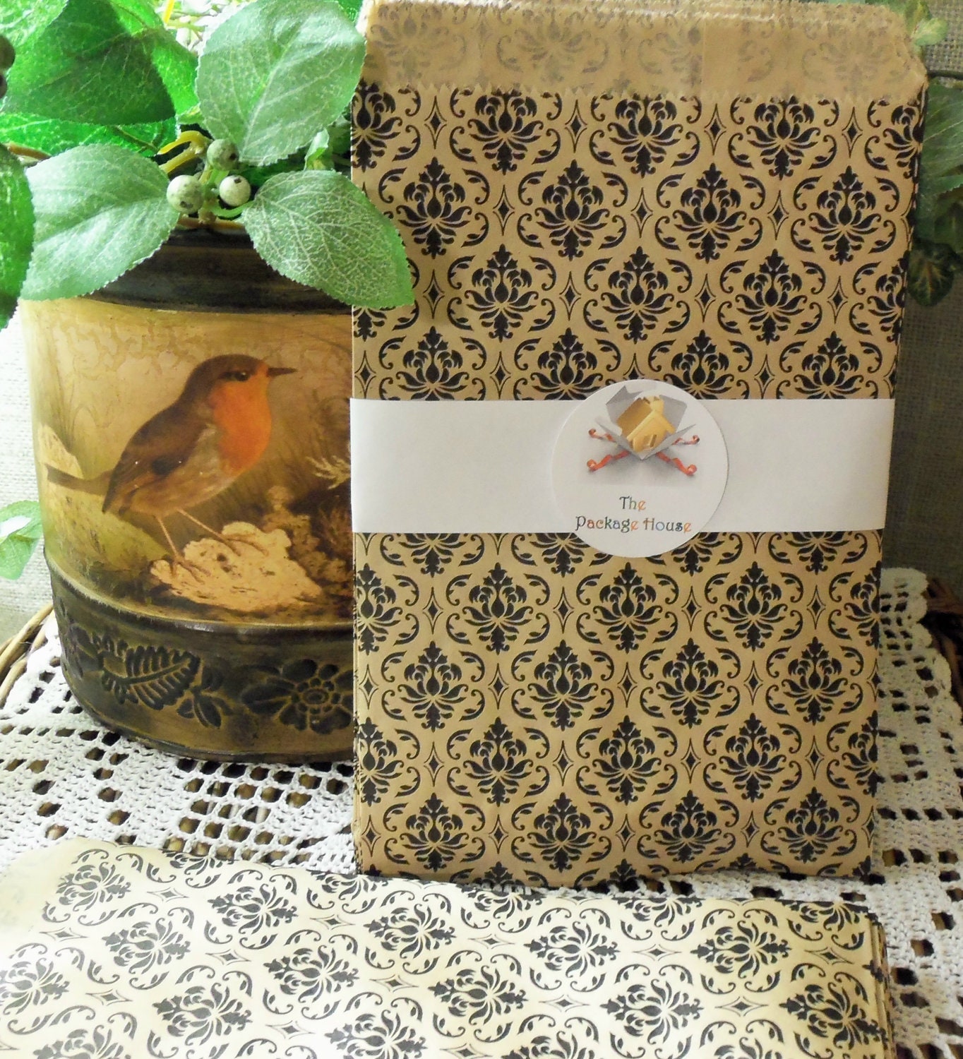 Kraft Paper Gift Bags Damask Gift Bags 50 Damask 6x9 Kraft