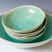 Individual Light Turquoise and White Ceramic Bowls 6 1/2 inches - The Perfect Snack, Ice Cream or Salad Bowl - ready to ship