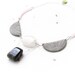 Mixed-media Scalloped Geometric Collar Necklace / sterling silver, faceted quartz, sculpted grey polymer clay, porcelain & pink glass OOAK