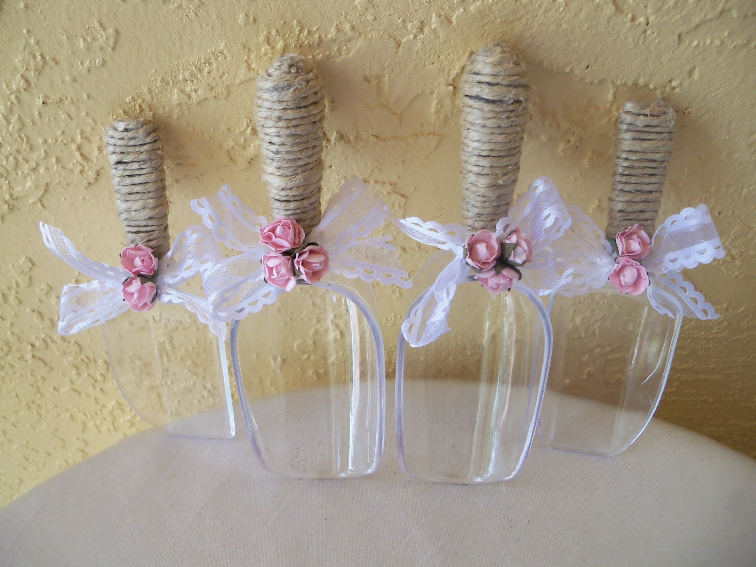 Rustic Candy Scoops / Pink Candy Buffet Scoops by JumbledBrains