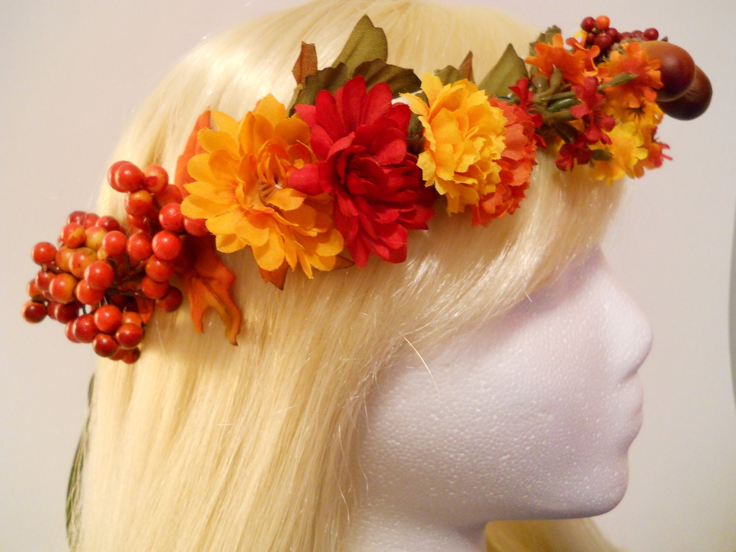 Autumn Flower Crown Head Wreath Fall Weddings Flower Girl Boho