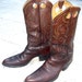 Mens Vintage Sz 11 Justin Boot rainbow thread Leather Great Condition