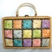 Vintage Bags By Donna Wicker 1950s 1960s Division of John Wind Hong Kong Wicker Weaved Box Purse Raffia Floral Patch Work
