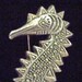 Brooch Vintage Seahorse Sterling Silver Marcasite Symbol of Patience Generosty Persistence Exotic Ocean Sea Theme Elegant
