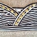 Studded Bandeau Top MEDIUM Gold Studs Black & White Stripes