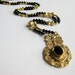 RESERVED for SM- Upcycled Antique Tambourine Necklace with Black Onyx from the Philippines