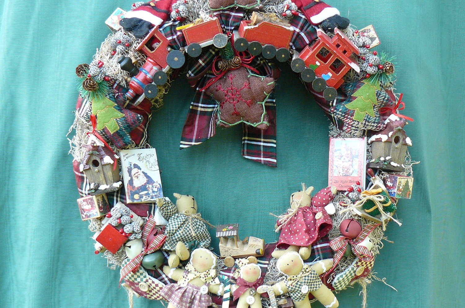 Christmas Wreath with Toys and Gingerbread Men SALE
