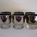Set of 6 Vintage Silver Ombre Low Ball Glasses, Mad Men Style Barware, Mid Century Glassware