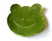 Frog Ceramic Plate Green Dish Animal Spoon Rest St Patrick Day Gift