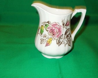One (1) 8 oz. Creamer, from Alfred Meakin, in the Rosalie Pattern.