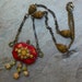 RESERVED for Gay Victorian Deco Nouveau Red Celluloid Necklace, Artisan Designed OOAK