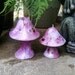 Set of purple chunk mushroom candles