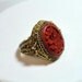 Reserved for Lavinia ) Outstanding Cinnabar & Sterling Ring with a Gold Wash 11583d-052112000