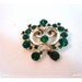 Asian Green Rhinestone Brooch - Vintage Sparkle 1158age-012312000
