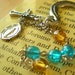 Amber and Turquoise Beaded Metal Rosary Bookmarker