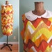 SALE peter pan collar dress/ 60s mini dress/ mustard yellow orange dress M-L