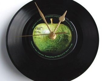 The BEATLES Vinyl Record CLOCK recycled 7" single "Let It Be" Fab gift for fans dad mum brother in law grandparent grandpa grandad sister