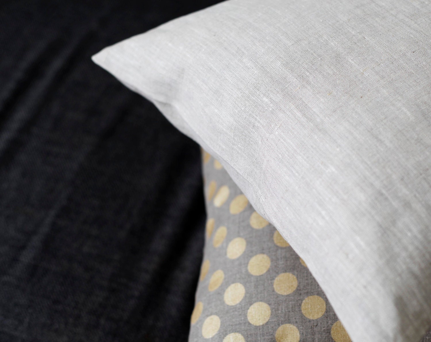 Linen pillow case natural fabric pillow cover light grey