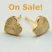 ON SALE: Gold Heart Stud - 24k Gold plated heart Earrings