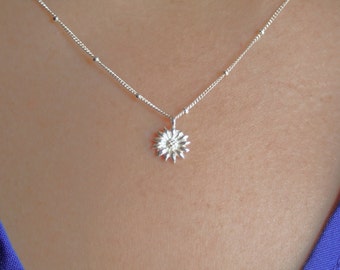 VINCENT - sterling silver sunflower necklace