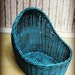 Bassinet in Turquoise-Bassinet Photo Prop-10.5" tall x 9" wide x 10.2" long