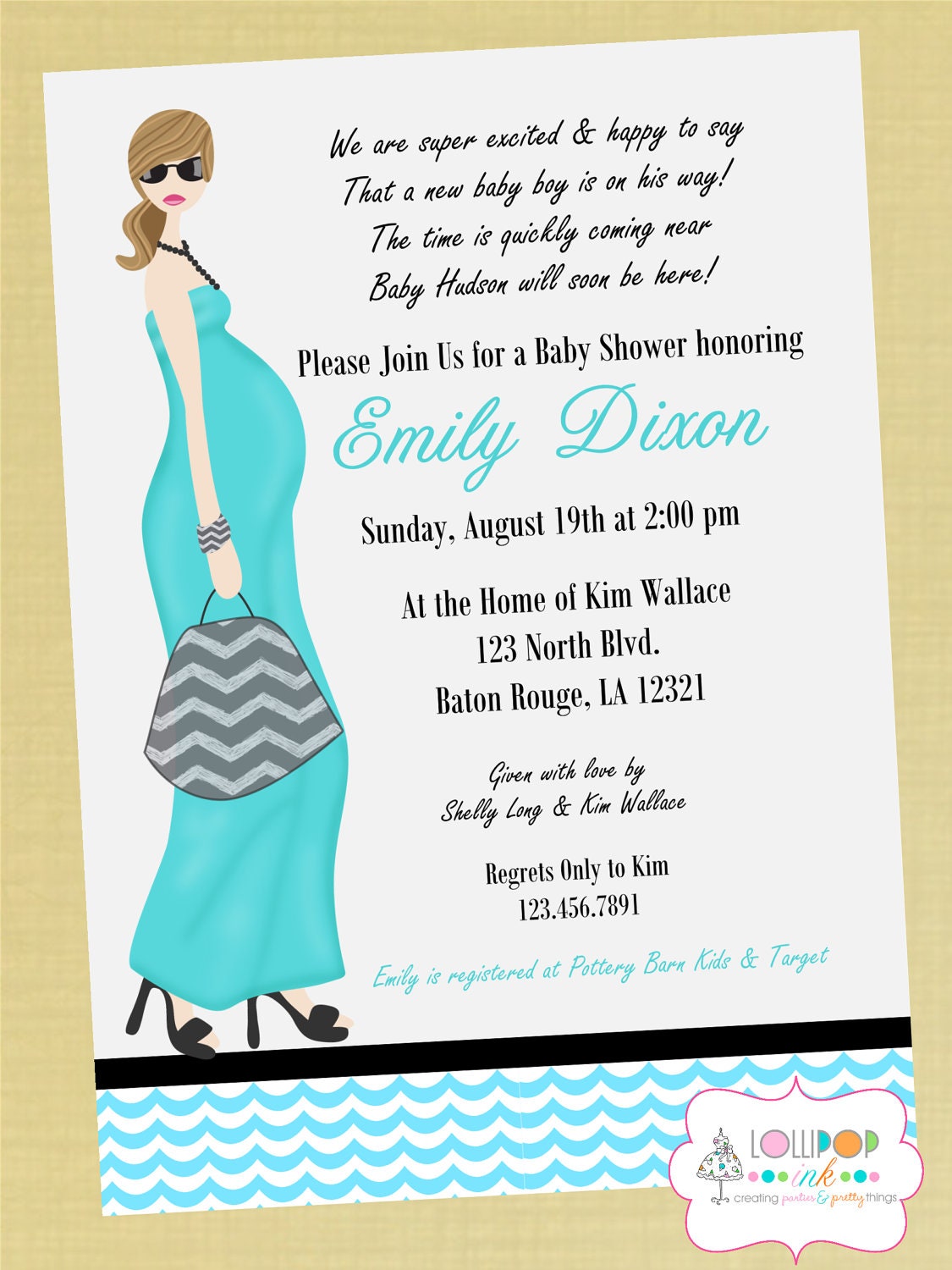 Its a Boy Mod Baby Shower Printable Invitation by LollipopInk