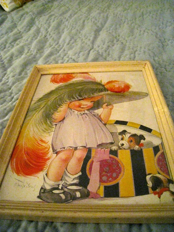 Artist Charles Twelvetrees Antique 8 x 10 Print of baby with