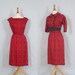Vintage 50s Red Suit Set // Dress & Jacket