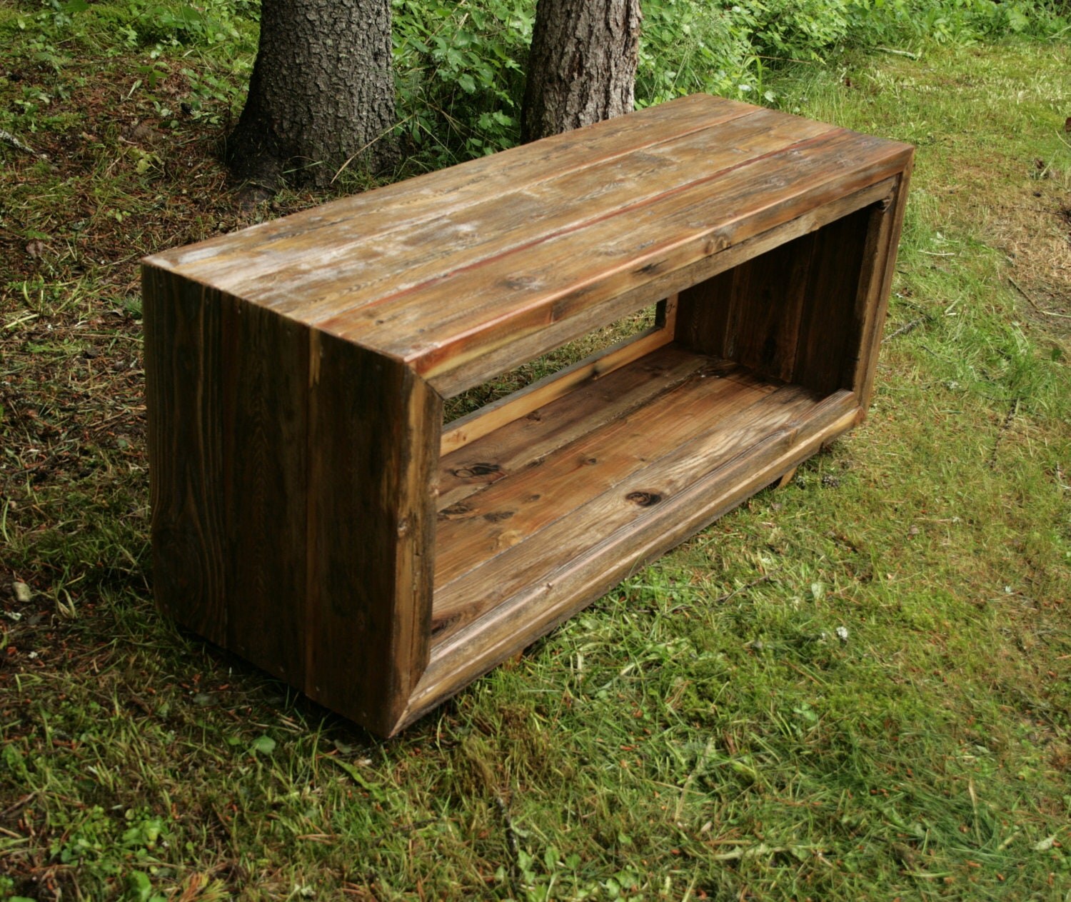 Rustic Modern Reclaimed Barnwood Entry Bench by EchoPeakDesign