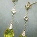 Estate 10kt White Gold Diamond Citrine Drop Earrings