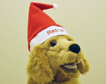 Christmas Pet Personalized Santa Hat LARGE Photo Prop Santa Hat With Name