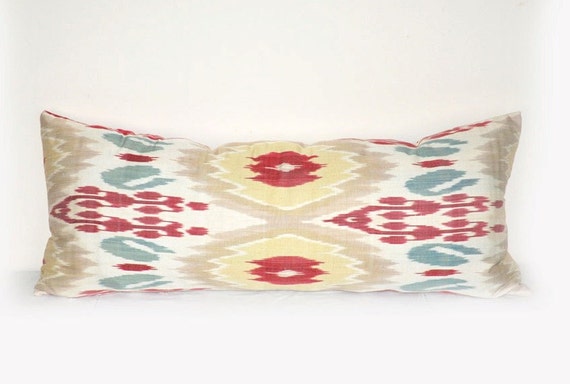 Rectangular Long Bolster Ikat pillow cover by EasternHomeDecor