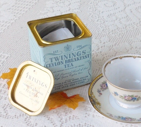 Twinings Tea Vintage Tin Vintage Metal Can Farmhouse