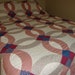 Wedding Ring Queen Size Quilt Top Hand Stitched 84 x 97