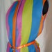 WOW 60's acid tripping Austrian- made super vibrant day-glo chiffon sleeveless blouse- GER 42/ US medium