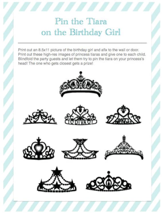 Items similar to Party Game Pin the Tiara on the Princess on Etsy
