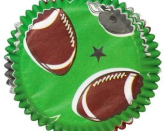 Football Baking Cups, Cupcake Liners, Party Cups, Muffin Cups