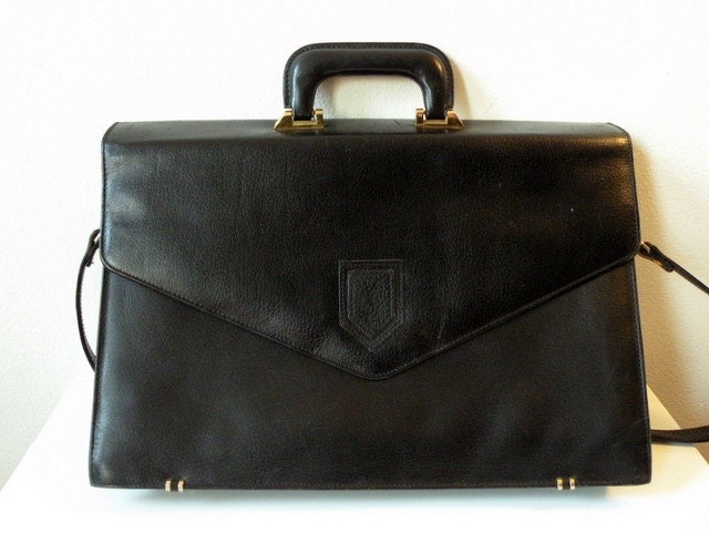 Vintage YSL Briefcase/ Laptop/ Messenger Bag/ Attache by topgens  