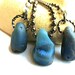 Bluebells and Gunmetal - Slag Glass on Gunmetal Ball-Chain Necklace Earring Set Eco Friendly