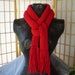 Knitted Scarf, Long Red Loom Knit Scarf with Fringe - Unisex Fashion Accessory