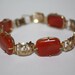 Vintage Bracelet Carnelian Glass Chinese Link 1950s Jewelry