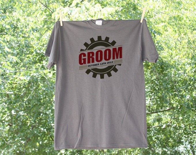 Cog Groom Wedding Party Shirt Date