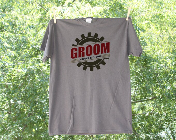 Cog Groom Wedding Party Shirt Date