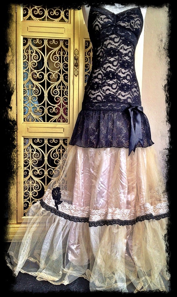 black frock with golden lace