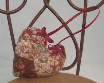 Handcrafted 9-Patch Piecework Quilted Mini Hanging Heart